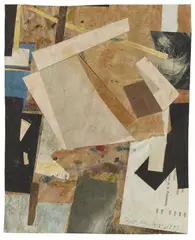 To Dr. Bluth by Kurt Schwitters, 1947, Merzzeichnung (Merz drawing). Collage on paper, offered Nov 2019