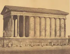 Édouard Baldus, Maison Carrée à Nîmes, 1853, Salt print