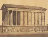 Édouard Baldus, Maison Carrée à Nîmes, 1853, Salt print
