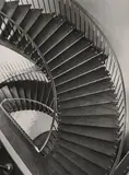 Max Baur, Treppe im Justizgebäude, Paderborn, Probably 1930s, Vintage ferrotyped gelatin silver print