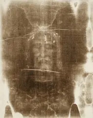 Giuseppe Enrie, Santo Volto del Divin Redentore (Particolare della S. Sindone), Torino, 1931, Vintage gelatin silver print toned