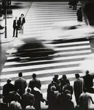Hannes Kilian, Stress am Zebrastreifen, Stuttgart, 1965, Vintage ferrotyped gelatin silver print on Agfa paper