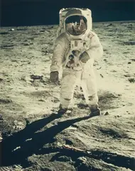 Nasa, Astronaut Edwin E. Aldrin walks on the Surface of the Moon, Apollo 11, 1969, Vintage chromogenic print on Kodak paper
