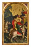 Maestro di Campo Giove, Four Scenes from the Life of St. Eustace, Tempera on panel. Each