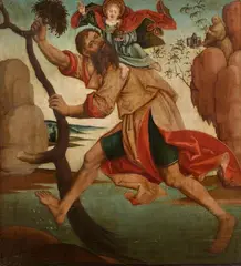 studio of Bernhard Strigel, Saint Christopher, Oil on panel