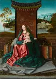 Netherlandish School circa 1520, The Virgin Enthroned with the Child, Oil on panel