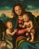 studio of Lucas Cranach the Elder, The Virgin and Child with John the Baptist, Oil on hardwood
