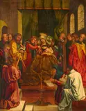 attributed to Melchior Feselen, The Dormition of the Virgin, Oil on panel (parquetted)