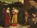 Giovanni Battista Moroni, The Three Marys at the Tomb, Oil on canvas