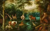 Jacob Savery, I, Adam and Eve in Paradise, Oil on panel