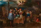 Frans Francken the Younger, Various Methods of Achieving Fame, Oil on copper