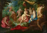 attributed to Hendrick van Balen, Diana and Actaeon, Oil on copper, mounted on an old wood panel