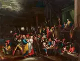 Hieronymous Francken III, The Denial of Saint Peter, Oil on copper