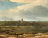 Anthonie van Croos, Panoramic Landscape with a View of Leiden in the Distance, Oil on canvas (relined)