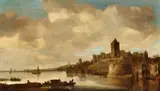 Frans de Hulst, View of the Valkhof in Nijmegen, Oil on panel