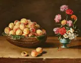 Louise Moillon, Still Life with a Dish of Apricots and a Bouquet, Oil on canvas (relined)