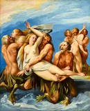 Bernardino Cesari, Tritons and Satyrs Abducting Nymphs, Oil on panel