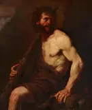 Giovanni Battista Langetti, Hercules, Oil on canvas (relined)