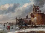 Thomas Heeremans, Ice Skaters on a Frozen River