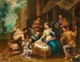 Flemish School circa 1700, The Adoration of the Shepherds, Oil on copper