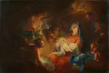 attributed to Johann Evangelist Holzer, The Adoration of the Child, Oil on canvas (relined)