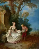 Courtship Scene in a Park by German or French artist 18th century, Oil on copper, sold Nov 2019