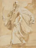 Italian School 17th century, Roman Soldier, Black and white chalk