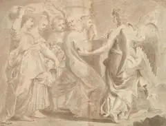 Lot's Flight from Sodom by Flemish School 17th century, Grey ink and wash on watermarked paper, offered Nov 2019
