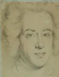 Johann Philipp von der Schlichten, Portrait of a Gentleman, Black chalk on tinted paper