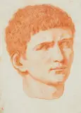 Head and Figure Study / Head Study from an Antique Sculpture by Italian School presumably 18th century, Red chalk on laid paper, offered Nov 2019