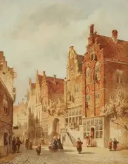 Petrus Gerardus Vertin, A Street in The Hague, Watercolour