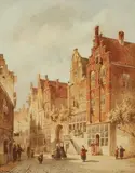 Petrus Gerardus Vertin, A Street in The Hague, Watercolour