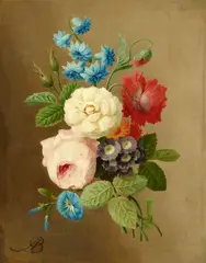 Arnoldus Bloemers, Flower Garland, Oil on canvas (relined)