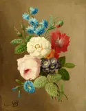 Arnoldus Bloemers, Flower Garland, Oil on canvas (relined)