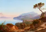 Georg Gmelin, View of Amalfi seen from the Bay of Salerno, Oil on canvas (relined)