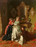 Giuliano Zasso, Preparing for the Ball, Oil on paper, mounted on canvas