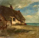 Jules Dupré, Thatched Cottage on the Coast of Normandy