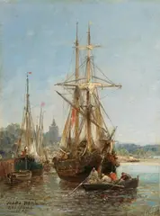 Jules Achille Noël, Coastal Landscape in the Bretagne, Oil on panel