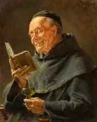 A Reading Monk by Eduard von Grützner, Oil on panel, sold Nov 2019