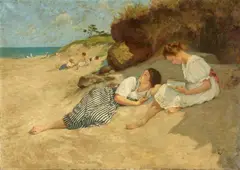 Hermann Seeger, Girls at the Beach, Oil on canvas