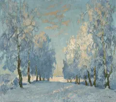 Konstantin Gorbatov, A Winter's Day, Oil on canvas (relined)