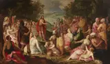 Probably Antwerp School early 17th century, John the Baptist Preaching, Oil on canvas (relined)