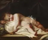 Italian School 17th century, The Sleeping Christ Child, Oil on copper