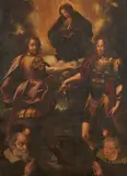 The Madonna with the Patron Saints of Brescia, Saint Faustino and Giovita, and two Donors by Lombardian School early 17th century, Oil on canvas, sold Sep 2019
