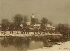 Winter in Wittlaer by Max Clarenbach, Oil on card, sold Sep 2019