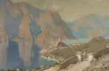 Erich Kips, A View of Malcesine on Lake Garda with Castle Scaliger, Oil on canvas