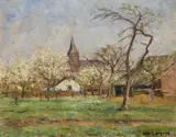 Helmuth Liesegang, Spring in Wittlaer, Oil on plywood panel