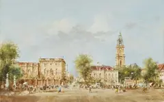 Peter Götz Pallmann, The Garnisonkirche in Potsdam, Oil on hardboard