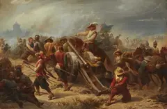 Christian Sell, Battle Scene from the Thirty Years' War, Oil on canvas