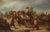 Christian Sell, Battle Scene from the Thirty Years' War, Oil on canvas